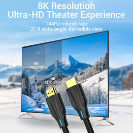 HDMI 2.1 snúra 8K, fléttaður bómull