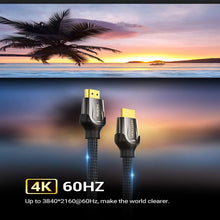 Load image into Gallery viewer, HDMI snúra, fléttað nælon, málm