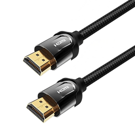 HDMI snúra, fléttað nælon, málm