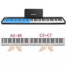 Load image into Gallery viewer, 88 samanbrjótanlegt lykla piano.