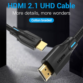 HDMI 2.1 snúra 8K, fléttaður bómull