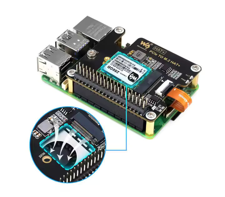 Raspberry Pi 5 pci-e nvme hattur+