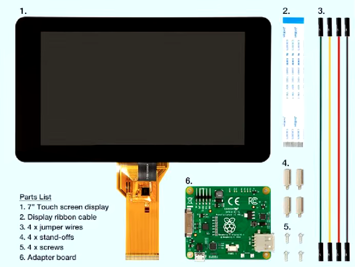 7 tommu snertiskjár fyrir raspberry pi 5