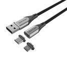 USB A kall í Micro-B og USB-C kall, segull
