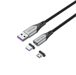 USB A kall í Micro-B og USB-C kall, segull – Tæknideildin